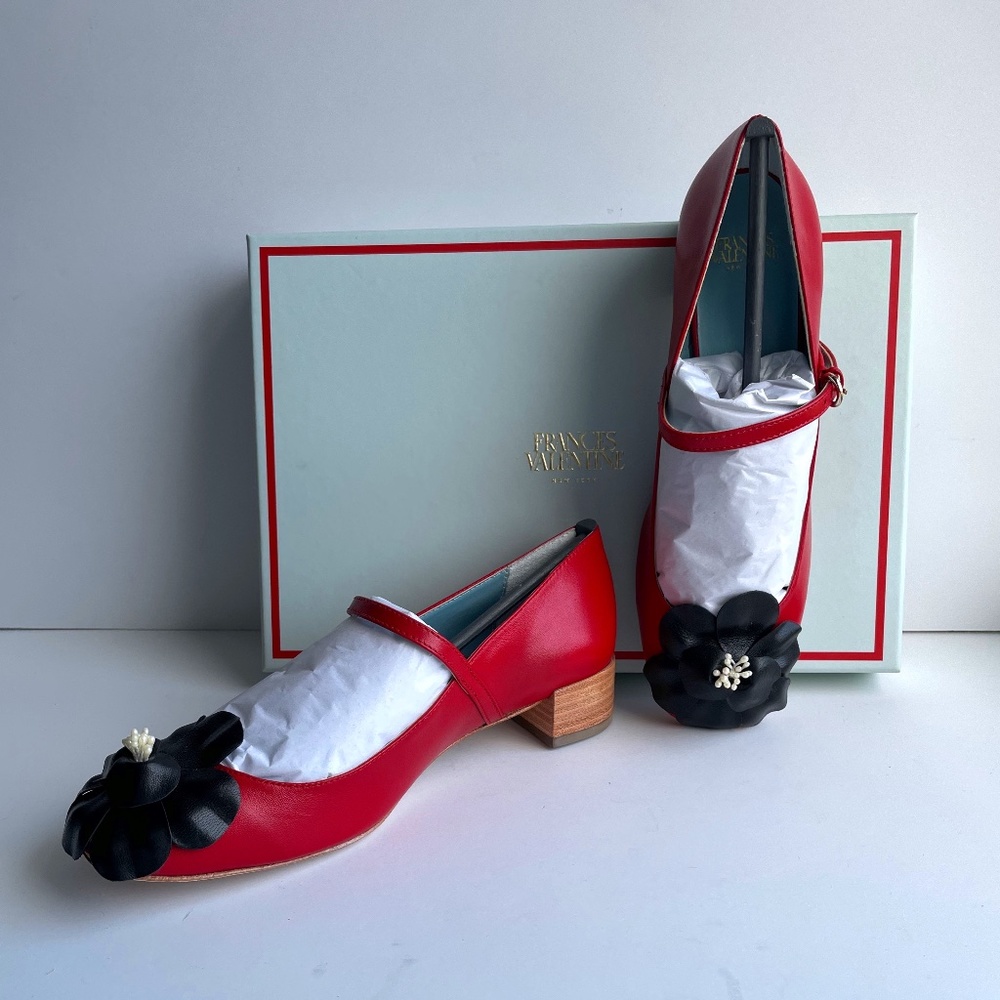 Frances Valentine Red Leather Mary Jane